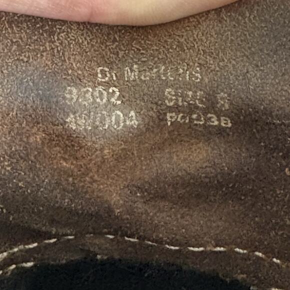 Vintage Dr. Martens Made In England #9302 Shoes Mens Size 8 Brown Leather Boots